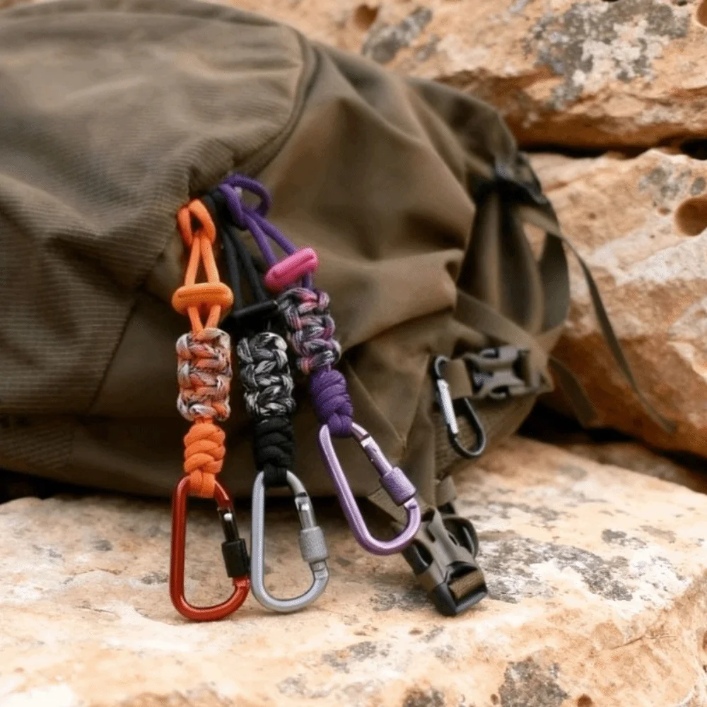 Accessory Alloy Water Bottle Lanyard Braided Rope Multicolor Carabiner Hook Adjustable Durable Key Chain Lanyard Mountaineering