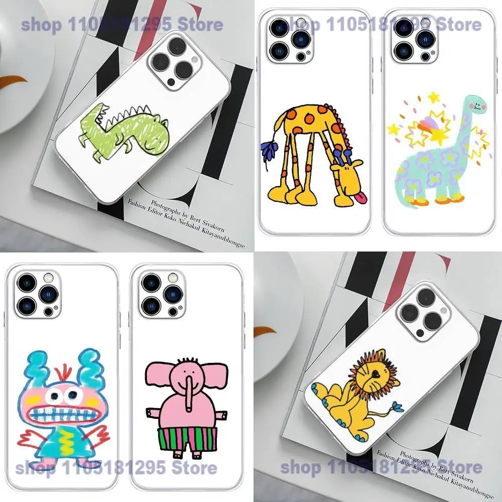 

Adorable cartoon animals Phone Case For iPhone 17 16,15,14,13,12,11 Plus,Pro,Max,XR,Plus,E,Mini Transparent Cover