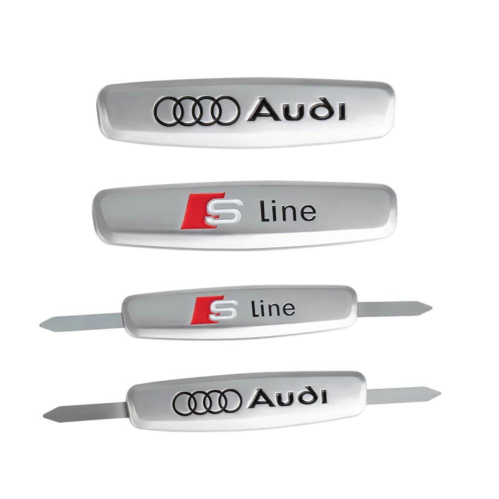 1PCS Sliver Metal Interior Seat Back Emblems Stickers Badges Logos Seat Auto Accessory For Sline Audi A3 A4 B8 A1 A6 C6 Q3 Q5 C7