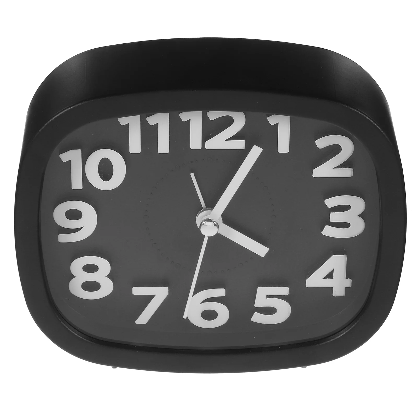 

1pc Desktop Quartz Clock Mini Square Alarm Clock Black Arabic Numbers For Craft Projects Table Decoration Gift