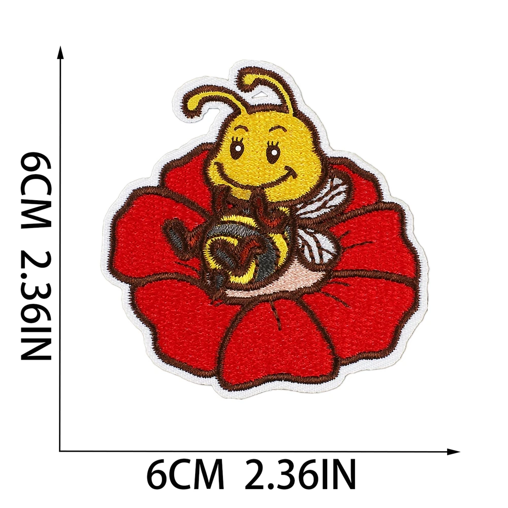 1pcs Patch Bee Stickers Iron On Patches for Clothing Sewing Embroidery Fusible Applique Badge Decoration Stripes