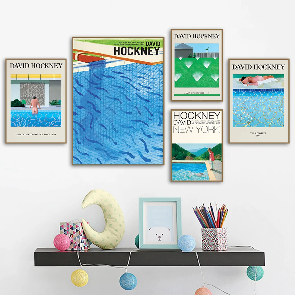 David Hockney Modern Minimalist Art Painting Poster HD Pictures Printed on Canvas Used for Room Home Aesthetics Decor Wall Art