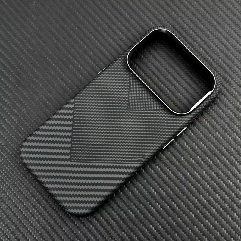 Magnetyczne etui z teksturą włókna węglowego do iPhone'a 17 Pro Max 17Pro Air Ultracienkie, ze stopu, z ochroną obiektywu, z obsługą ładowania bezprzewodowego Magsafe, twarde etui PC — zdjęcie produktu 5