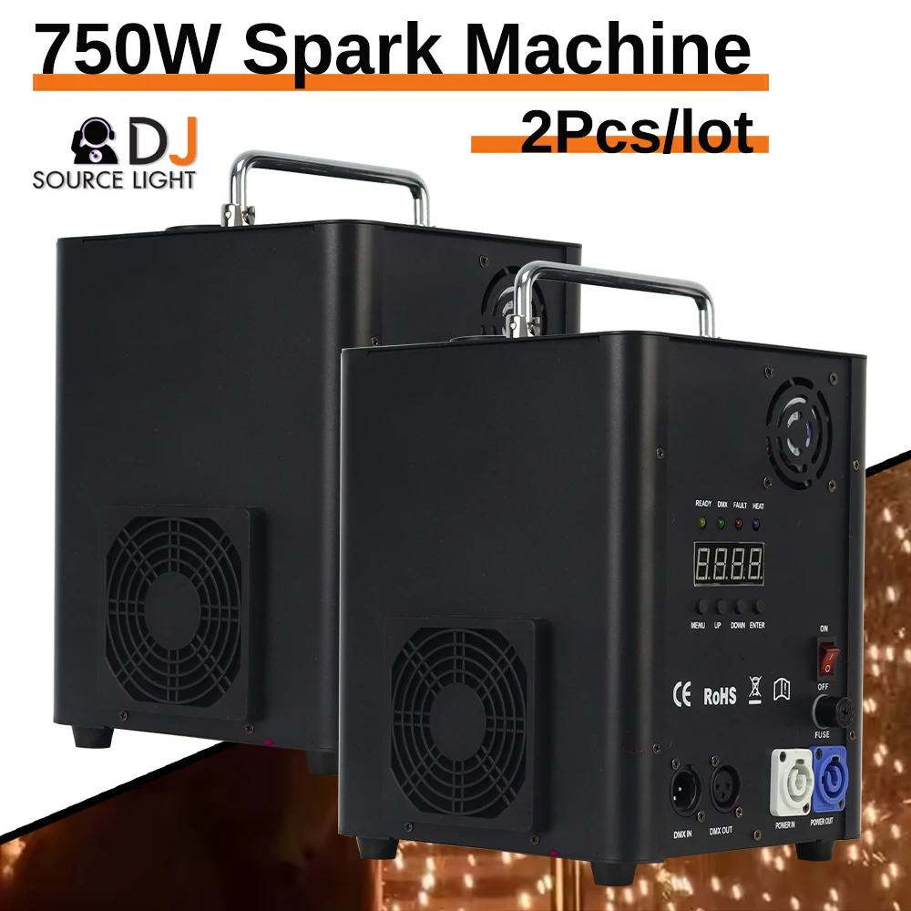 2Pcs/lot NEW 750W Cold Spark Firework Machine 750W 600W Sparker Machine Ti Powder Dmx Remote Control Fountain Sparkular Machine