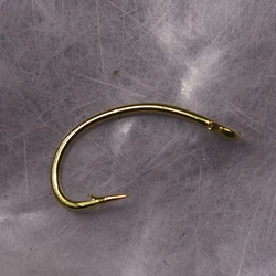 50pcs Fly Tying Scud Nymph Hook Caddis Midge Shrimp Fly Tying Fish Hooks Gold Color Size 10 12 14 16