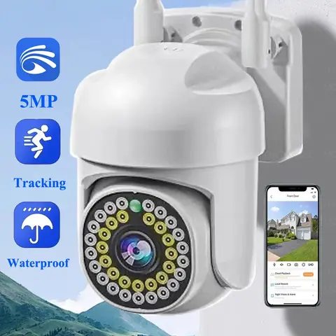 Yoosee HD IP 카메라 CCTV 야외 방수 컬러 나이트 비전 자동 추적 양방향 오디오 감시 카메라, 3MP, 5MP