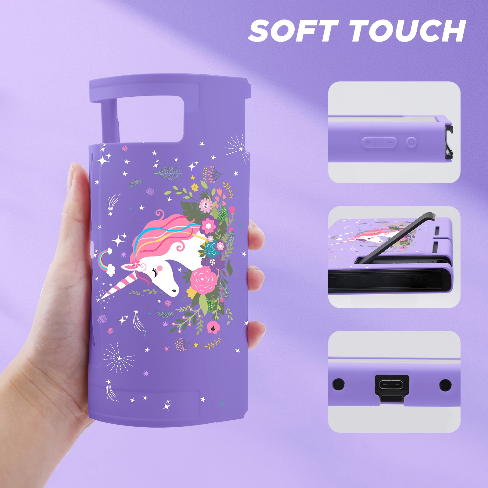 Bolsa de almacenamiento de unicornio para Nintendo Switch, bolsa de transporte de viaje, funda protectora para consola de juegos, accesorios para