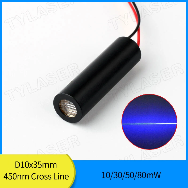 

High End D10x35mm 450nm Blue Line Laser Locator 10mW 30mW 50mW 80mW Laser Module Industrial Grade Cutting Positioning