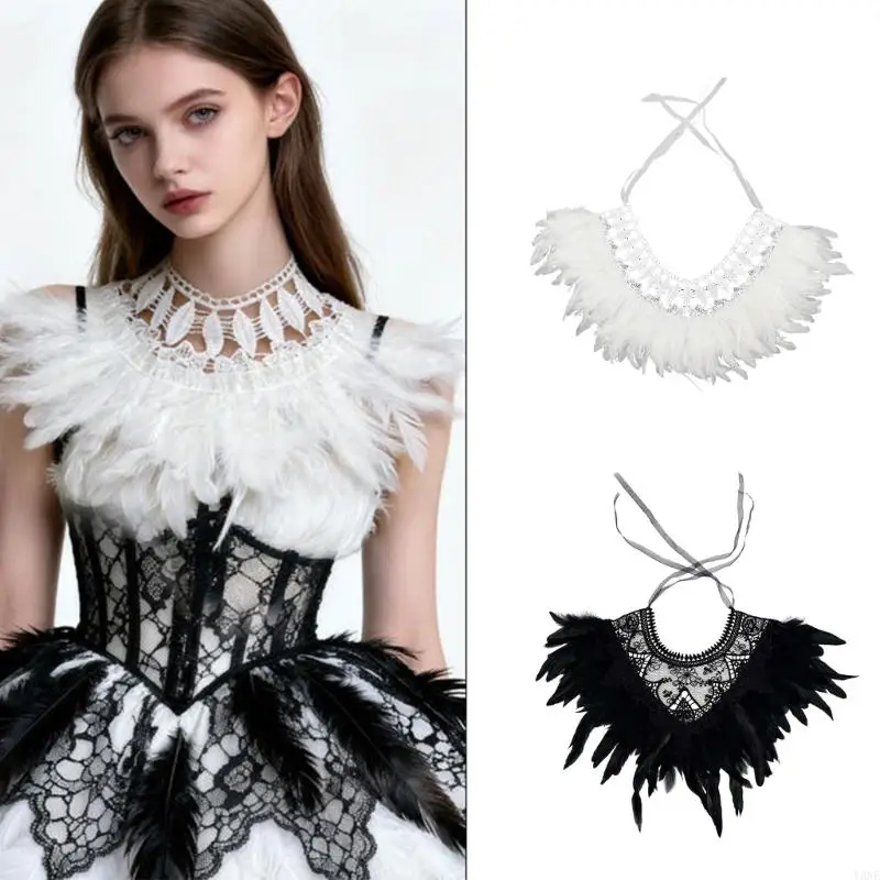 Y3NE Stylish Lace Cover Gothic Fashion Costume Shawl Wrap For Themed Gatherings And Special Celebrations