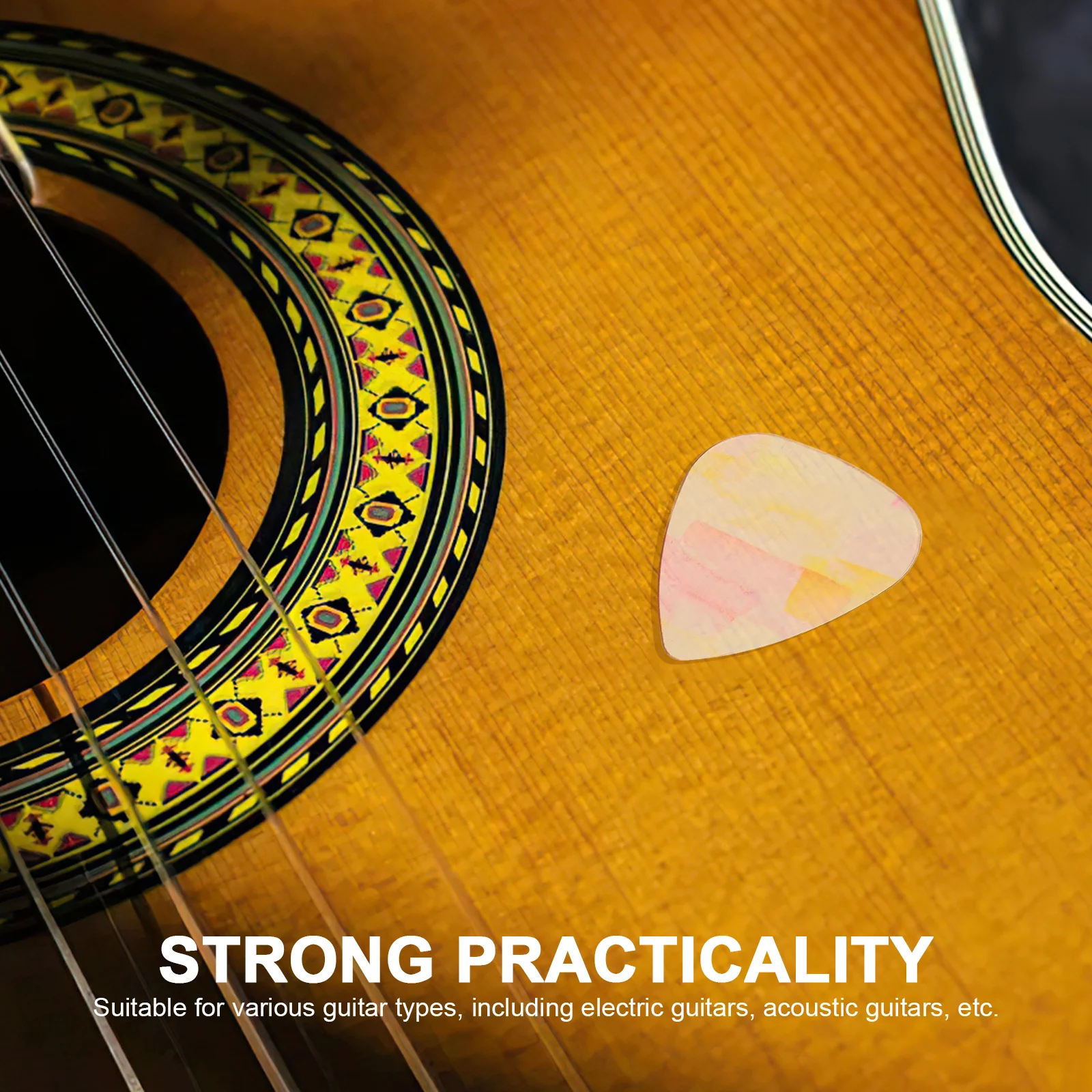 

6pcs Colorful Transparent Guitar Picks Thick Plectrums For Acoustic Electric Guitar Durable Smooth Stylish Design Bulk