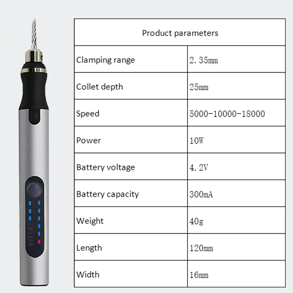 5000-10000-15000r/min Wireless Electric Drill Engraver Mini Grinder Engraving Pen Battery Engraver Cordless Micro Rotary Tools