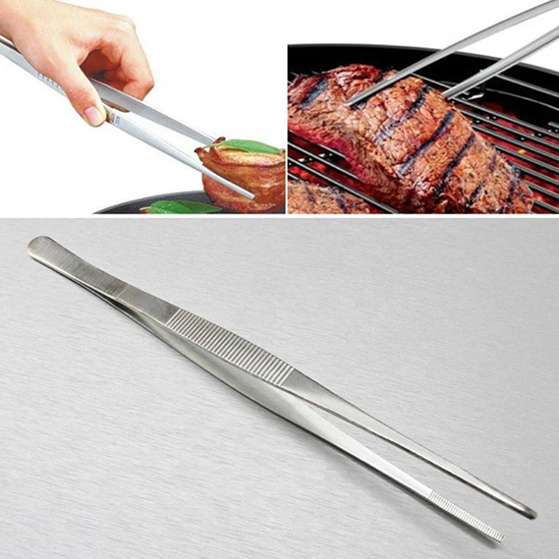 Edelstahl Zahn pinzette lange Grill Essen Zange gerade Pinzette Home Küche Grill Werkzeug