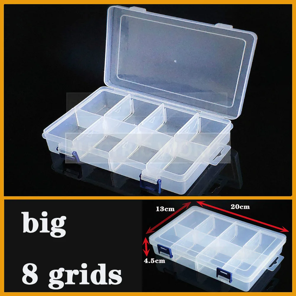 Practical Adjustable Compartment Container big 8 grids Plastic Box bead storage case Screw Holder Case Plastic product Organizer