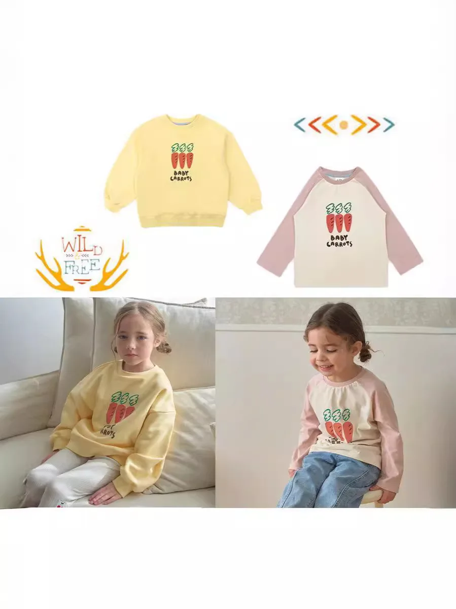 

Jenny&Dave Pre sold men's and women's tops for spring 2024, new Nordic version trendy casual children's clothing, cute radish pu