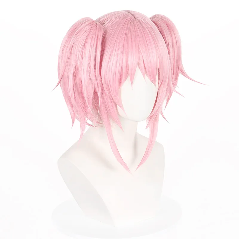 شعر مستعار صناعي قصير وردي اللون لفتاة Madoka Kaname السحرية أنيمي زي حفلة الهالوين ألياف مقاومة للحرارة