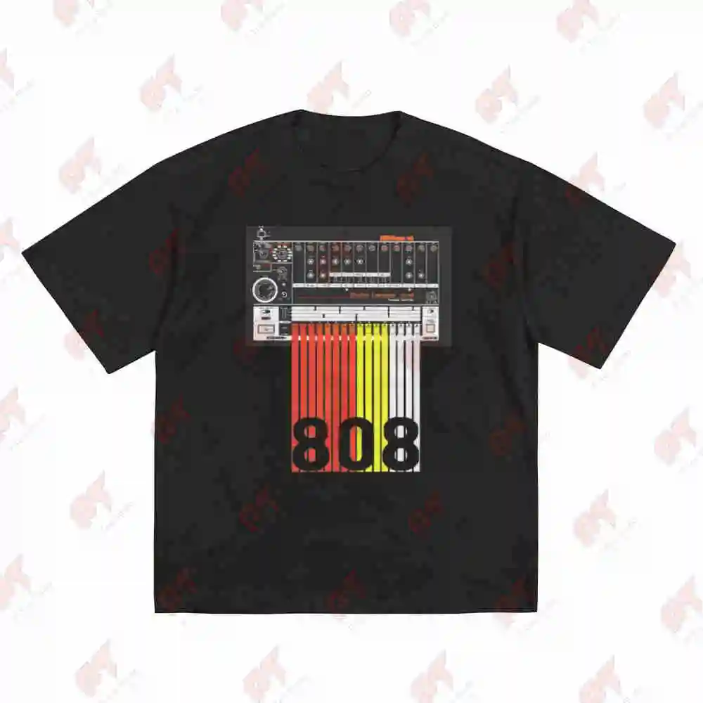 808 Drum Machine Retro 80S Rhythm Box Short Sleeve Tee 100% Cotton T-Shirt