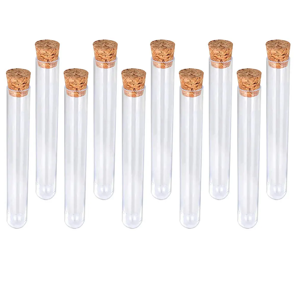 24Pcs Wood Cork Test Tubes Plastic Scientific Storage Containers for Jewelry Miniature Artworks Experiment Lab Organizer