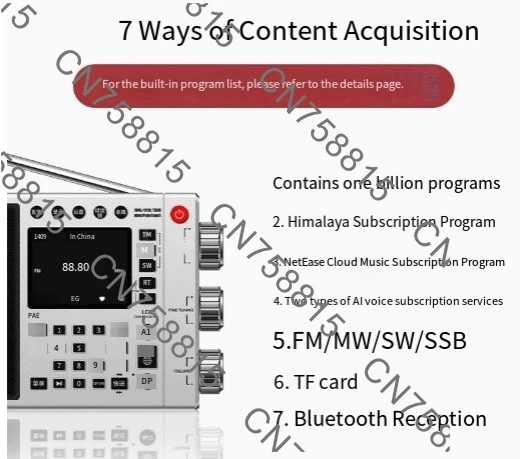 

2025 New professional portable SSB shortwave FM radio, LC95 full-band Internet radio high-end products
