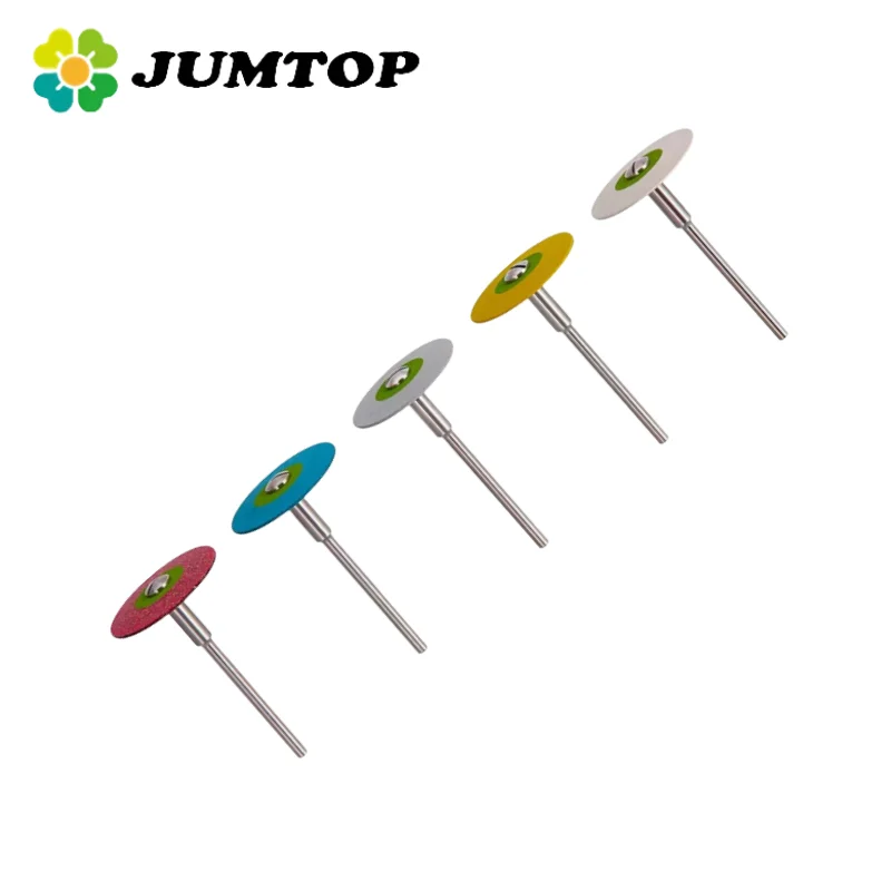 JUMTOP Dental Rubber Diamond Polish Wheels HP 26mm for Zirconia Porcelain PFM Emaxs Dentistry Tools