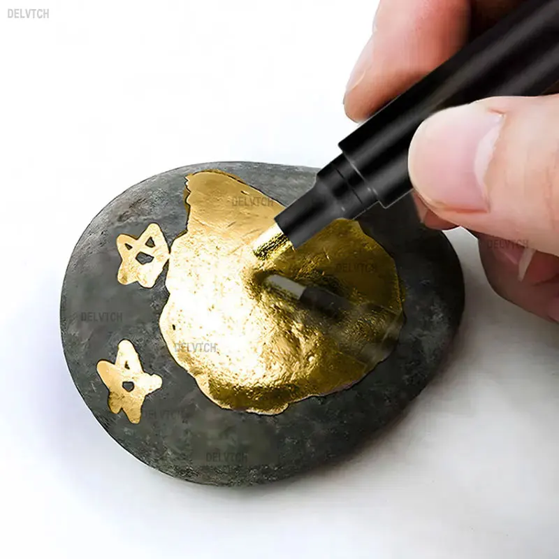 Rotulador de pintura cromado de espejo líquido de alto brillo, 0,7mm, 1,0mm, 3,0mm, punta plateada, Color dorado metálico, bricolaje para arte,