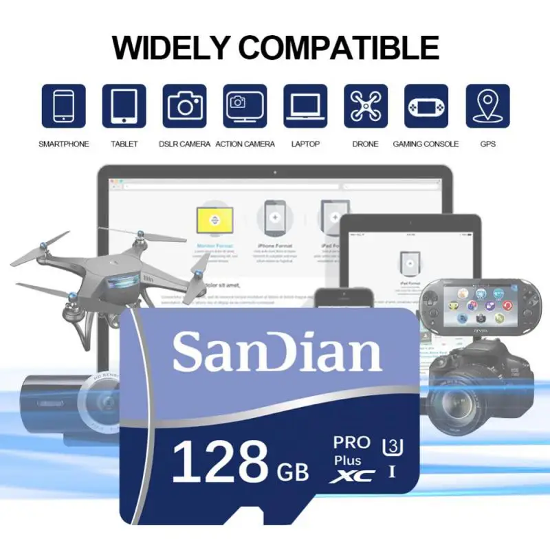 Original Sandian Memory Card 128GB 2TB High Speed Micro TF SD Card 512GB SD Card V30 U3 TF Card For Nintendo Switch Tablet Ps4