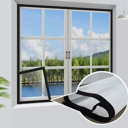 Black and white mixed custom home mosquito net, self-adhesive window screen, simple mesh invisible curtains,fly and insect proof