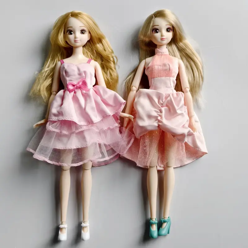 28cm Princess Doll with Dress 3D Eyes Bjd Moveable Body 1/6 Women Female Fashion Sweet Dolls Girl Gift (No Box) - Image 2