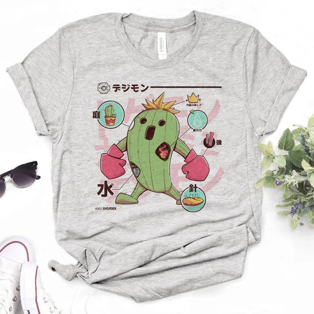 Digimon-女性と女の子のためのグラフィックTシャツ,女性のための原宿服,ストリートウェア,楽しいデザイン