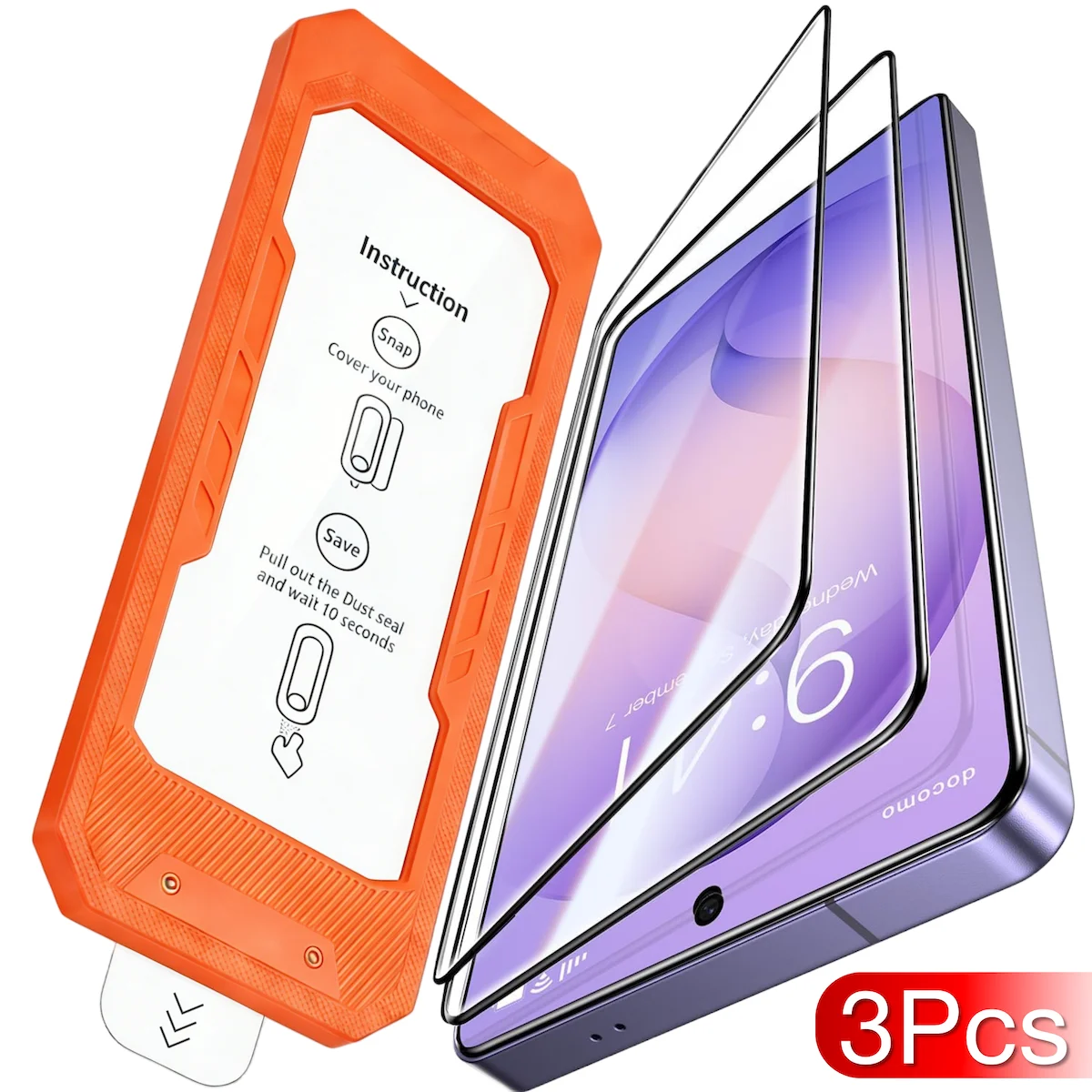 3Pcs For Samsung S26 Ultra Tempered Glass S25 Edge Galaxy S24 Plus Screen Protective Unlock Super Easy 9H Hardness