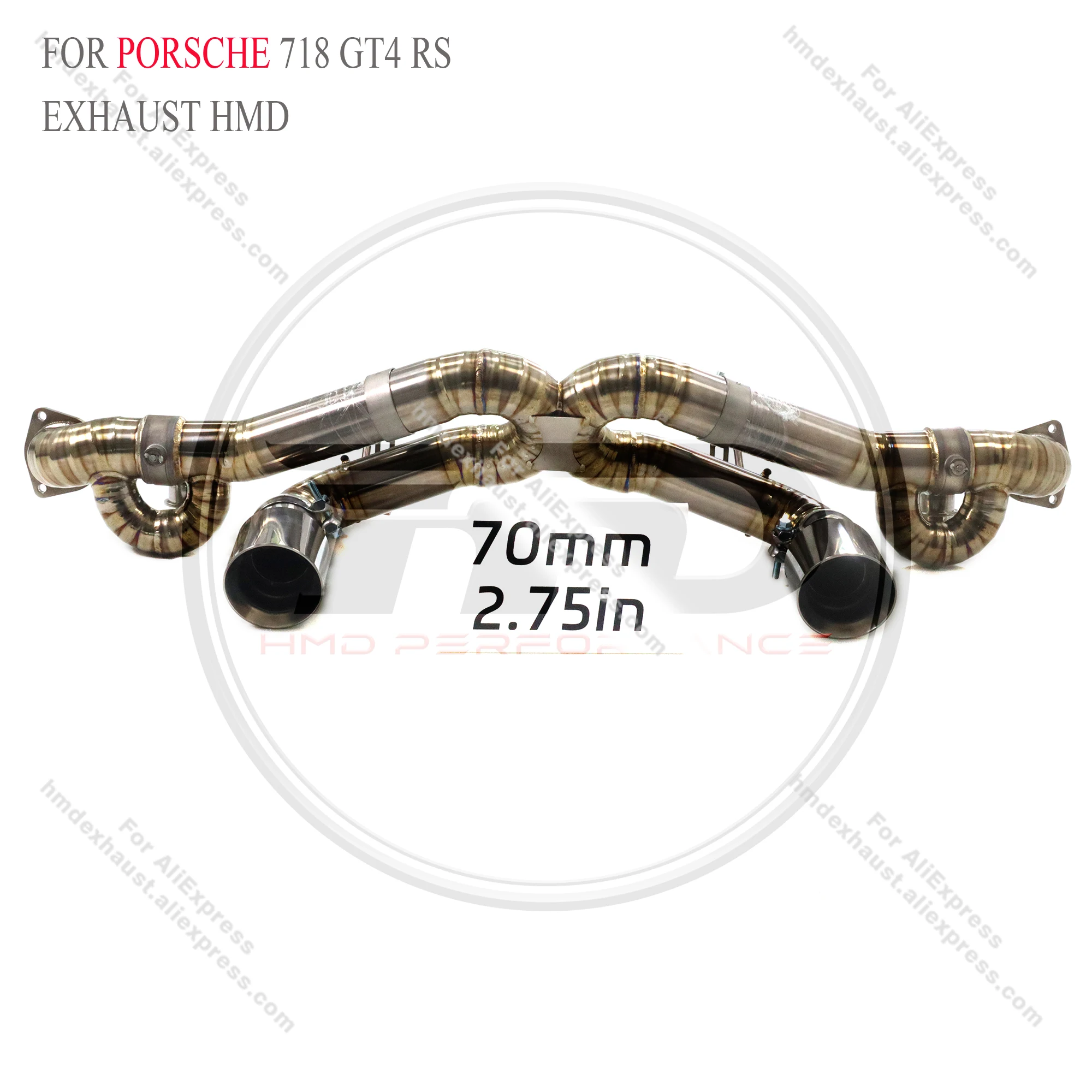 

Титановая система Catback для Porsche 718 GT4 RS с клапаном Выхлопная система HMD Сертификация качества производительности