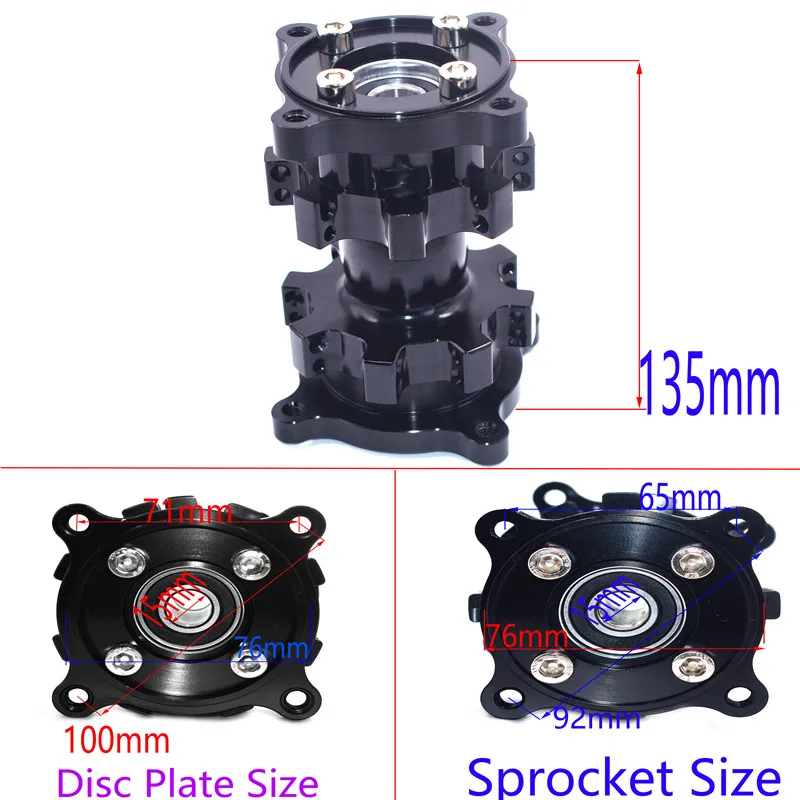 CNC Aluminum Rim Hub 15MM Wheel Axle Hole Rear Rims Hubs  For 10  12 14 17 inch Dirt Pit bike Motocross Wheel Tyre