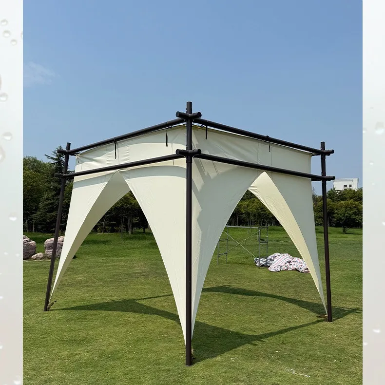 Metal Structure Outdoor Portable Canopy Bar Camp Large Dining Sunshade Canopy Atmosphere Tent For Middle East