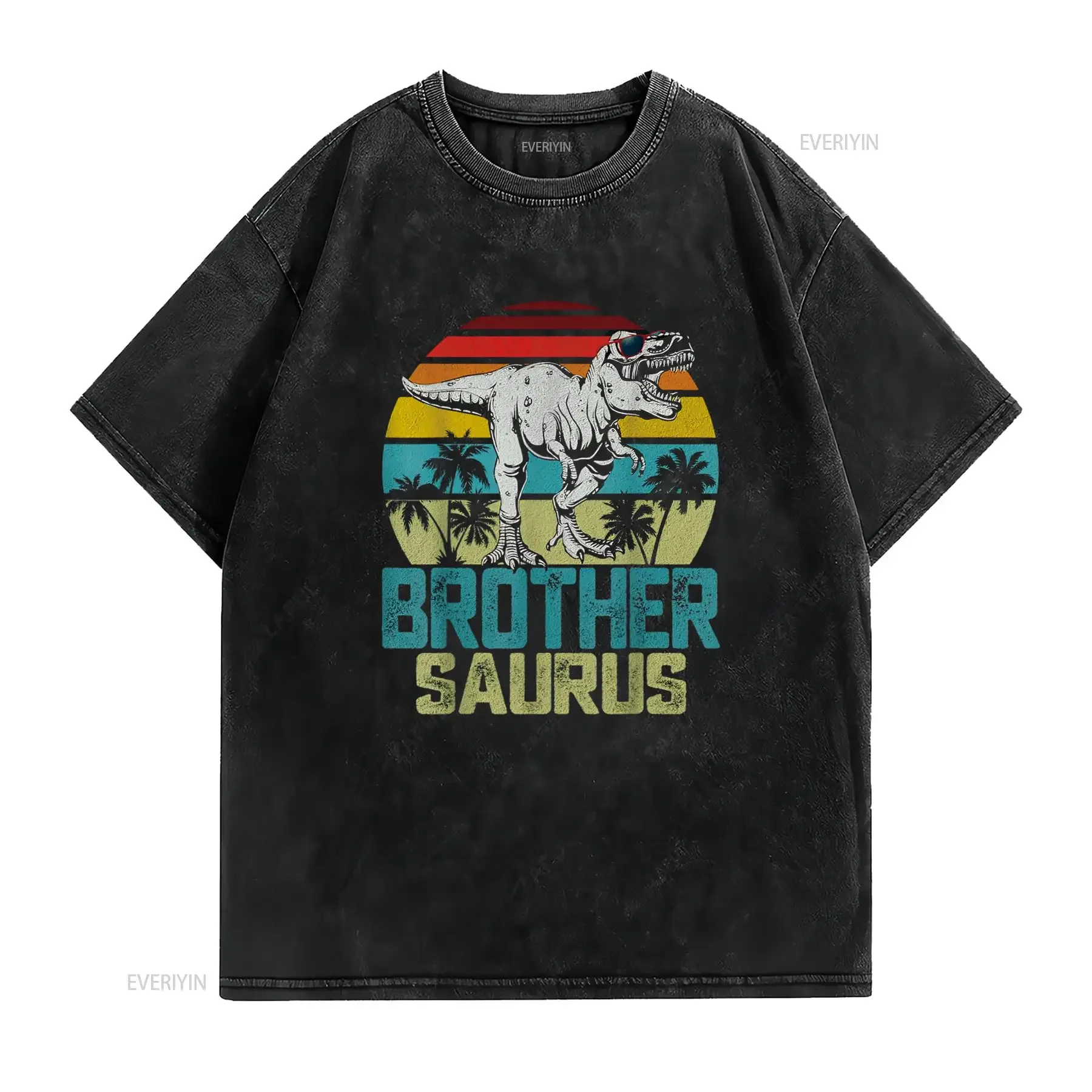 Brothersaurus T Rex Dinosaur Brother Saurus Family Matching Shirt vintage Washed Soft Unisex Casual Top For Everyday Wear