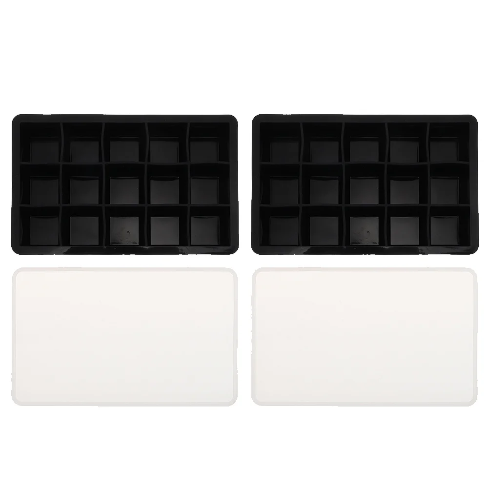 

2Pcs Ice Cube Tray Silicone Mold Spill Proof for Whiskey Cocktails Baby Food Freezer Ice Cube Making Molds