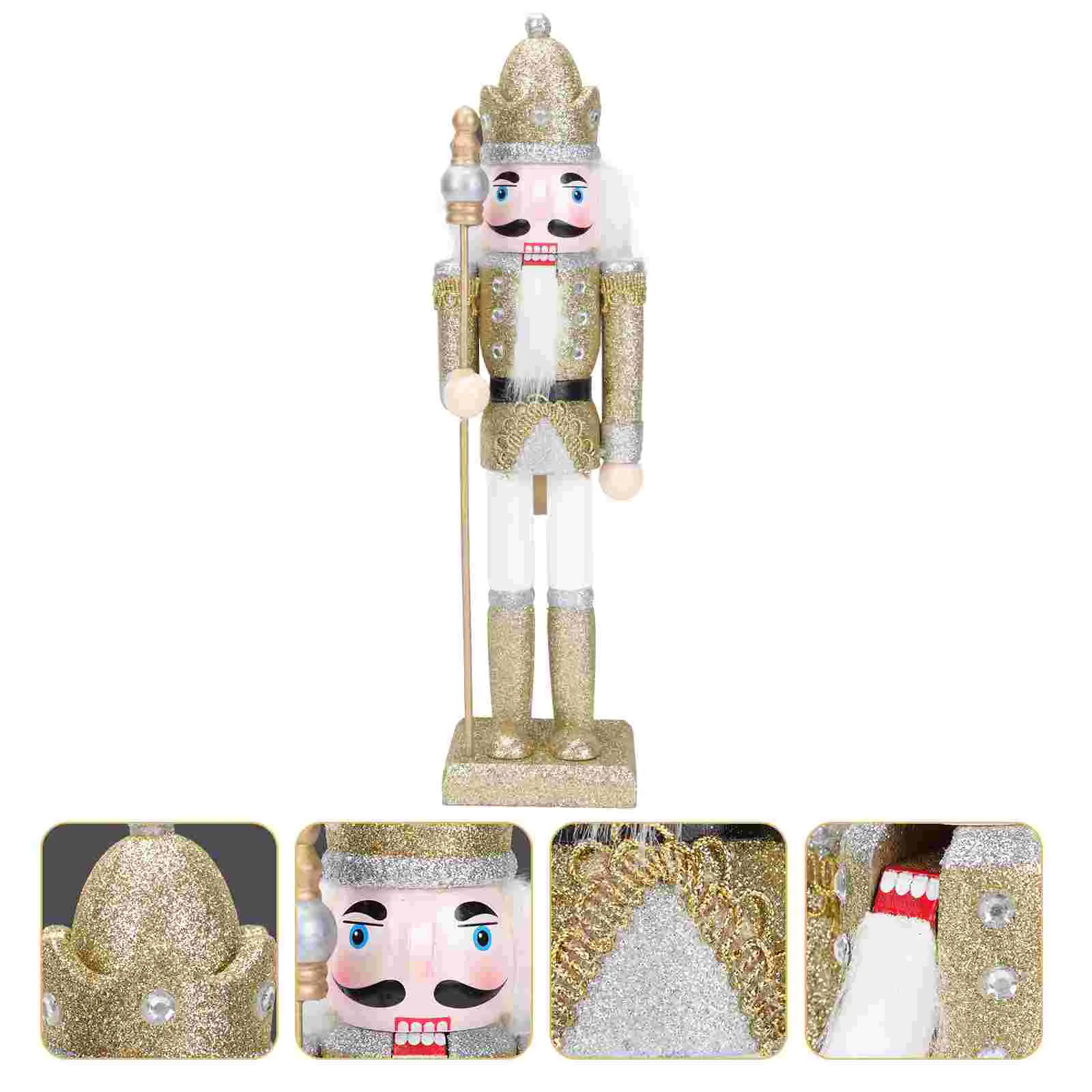 Nut Crackers Nutcracker Gold Decor Wooden Walnut Soldier Puppet Ornament Man Baby Toys