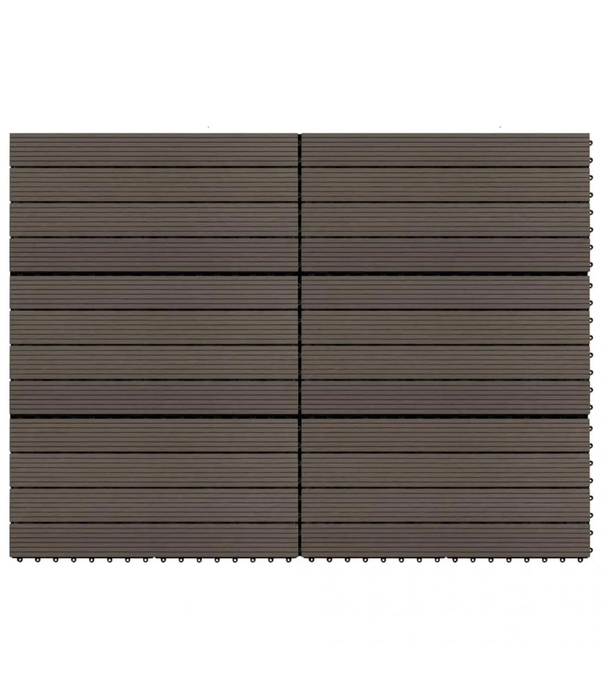 Floor and carpet porch tiles 6 PCs WPC dark brown 60x30 cm 1,08 m²