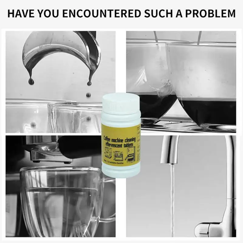 1 Bottle Coffee Machine Cleaning Tablet Effervescent Tablet Descaling Agent Household Machine Cleaning Product Kitchen Accessory