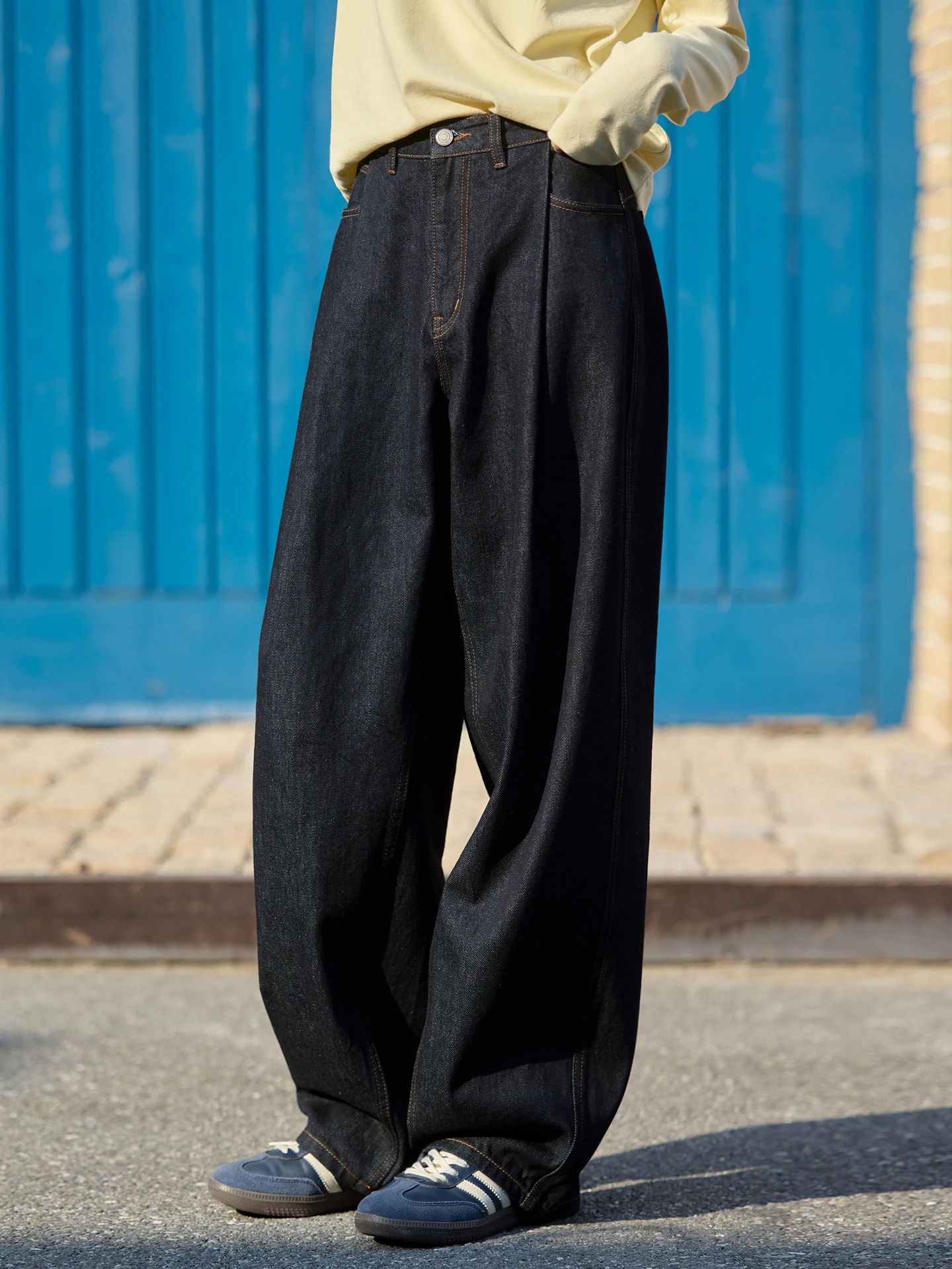 

Женские джинсы Sli с высокой талией, широкими штанинами, повседневные, из денима, с яркими цветными вставками и декоративной строчкой, модные, весенние, свободные, прямые, длинные