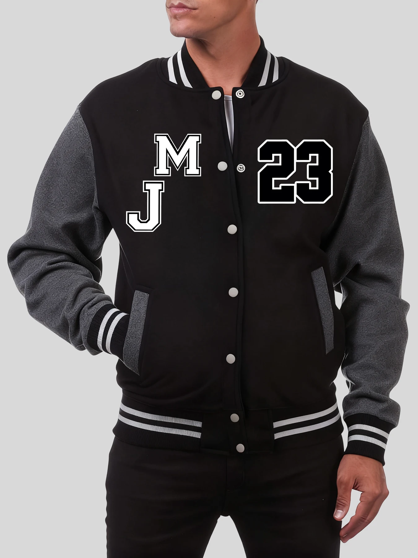 

Бейсбольная форма с принтом буквы M J, мужская уличная куртка в стиле хип-хоп, карманная одежда большого размера, винтажное универсальное пальто