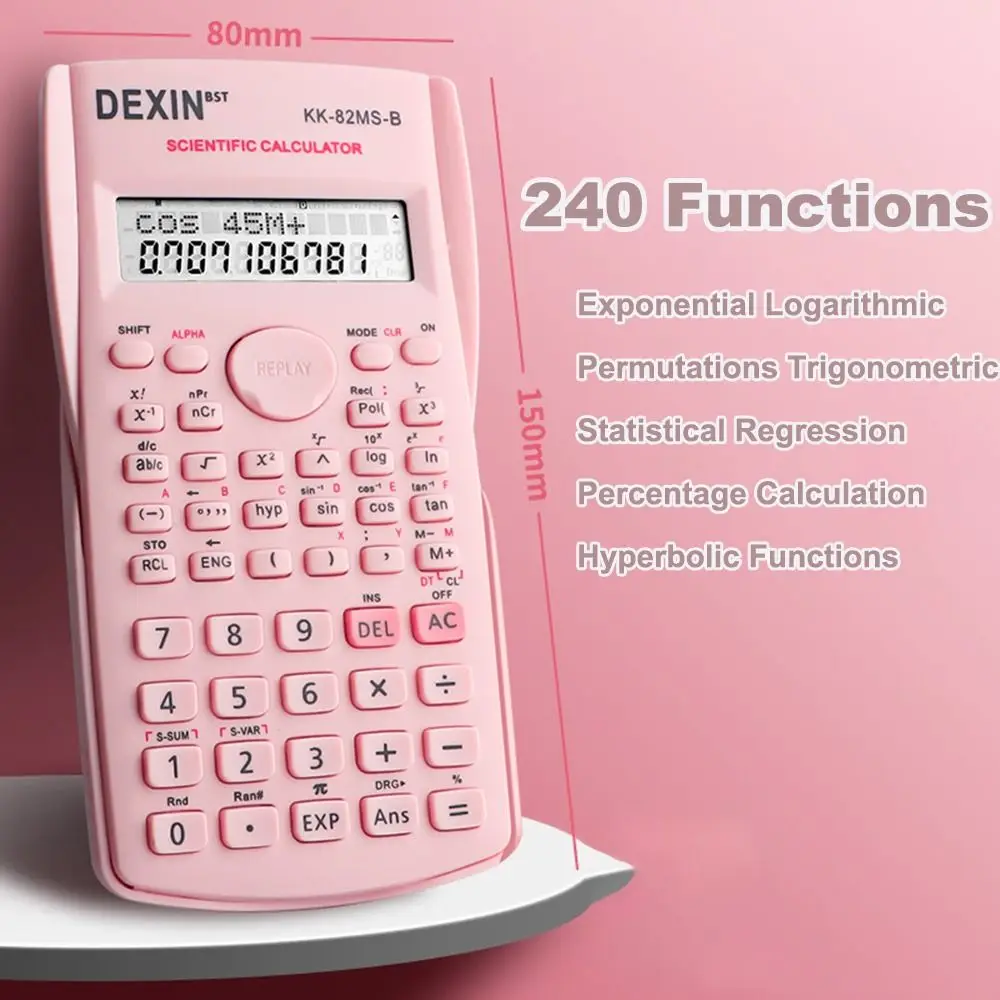 240 Functions Engineering Scientific Calculator 2-Line Standard Function Calculator School Office Supplies Multifunction