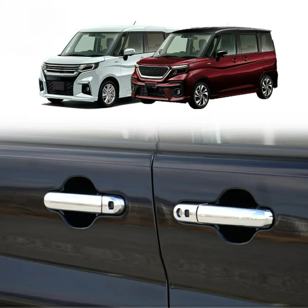 

For Suzuki Solio/Solio Bandit 2021 2022 ABS carbonfiber chrome Car Door Handle door Bowl cap Cover Sticker Car Accessories