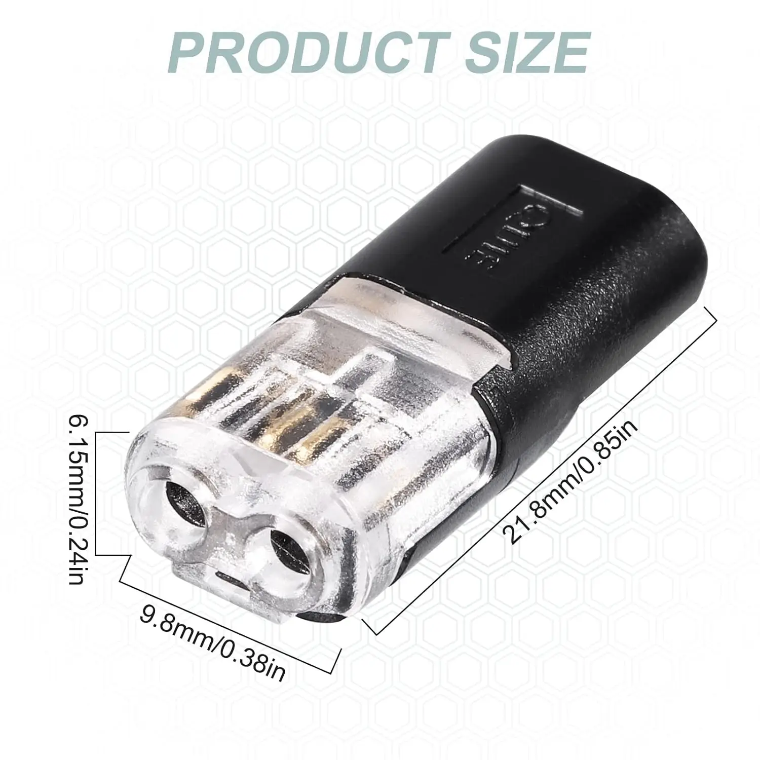 20PCS Pluggable LED Wire Connectors 2 Pin 2 Way Toolless Spring Wire Connectors Without Wire-Stripping Compact Wiring Connectors