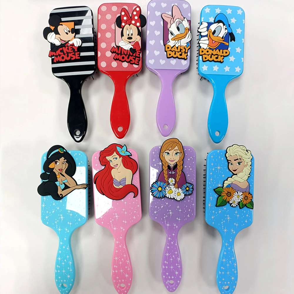 Disney Frozen Elsa Anna Combs Mickey Minnie Cartoon 3D Air Cushion Massage Comb Women Hair Brush Haircare Hairdressing Tool