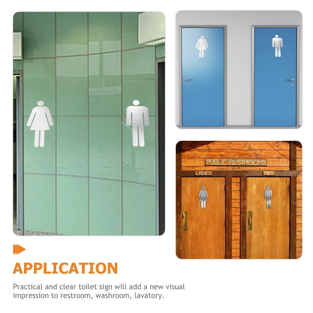 

Bathroom Sign Plates For Men Women Toilet Identification Signs, Washroom Direction Indicators, Restroom Decor, Lavatory