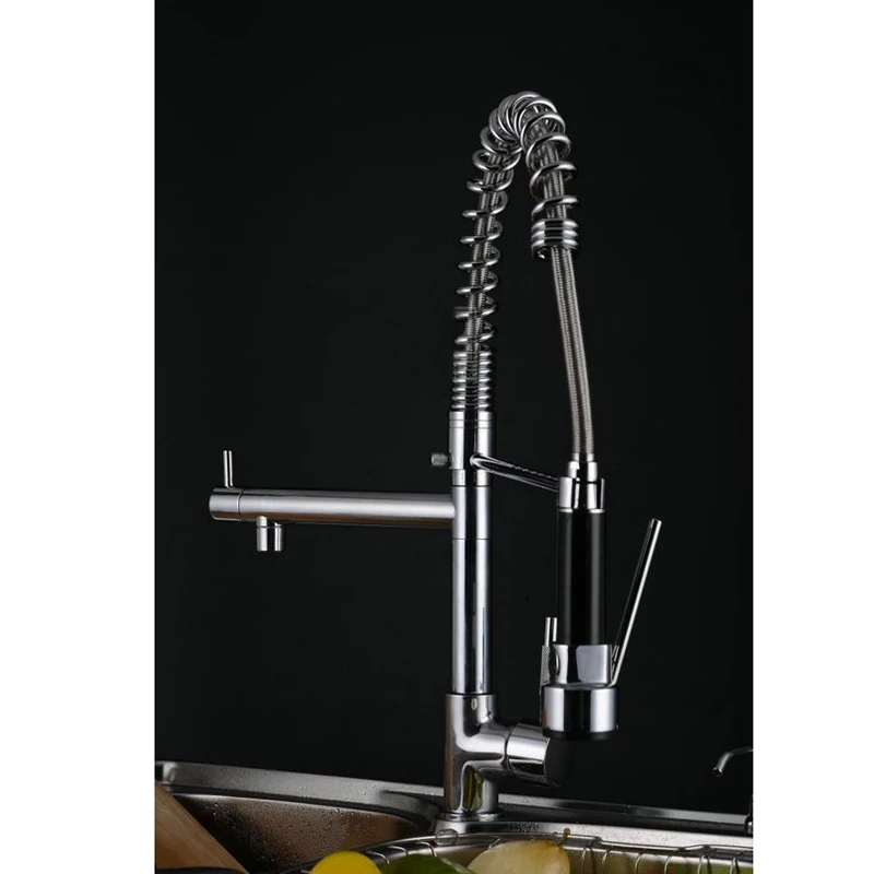 High quality fashion latest new style brand Torneira Cozinha kitchen faucet pull out spray tap dual flow sink spring mixer