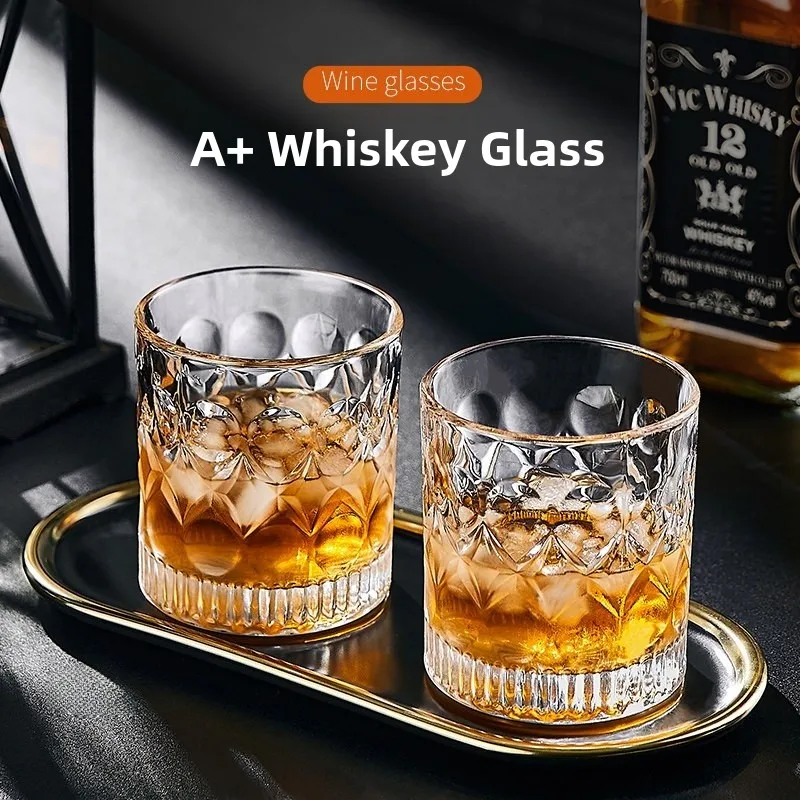 

Whiskey Glass Set Crystal Glass Beer Cup Creative Home Use Bar Set Pure Color Ordinary Glass Whiskey Cup Dining Utensils