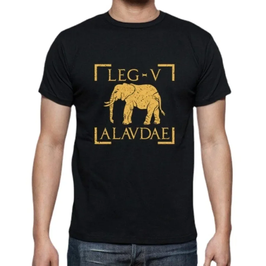 Legio V Alaudae. Roma Legion Elephant Emblem T-Shirt. Summer Cotton O-Neck Short Sleeve Mens T Shirt New S-3XL