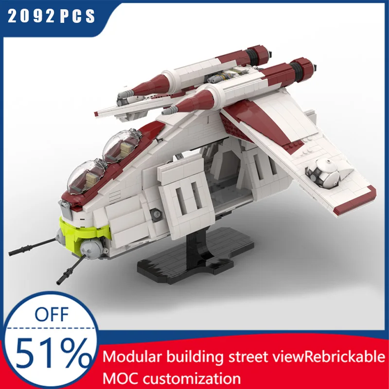 

2092 PCS MOC Star Battle Series Combat Helicopters Model Building Blocks Bricks Diy Creative Assembly Educational Toys Kid Gift