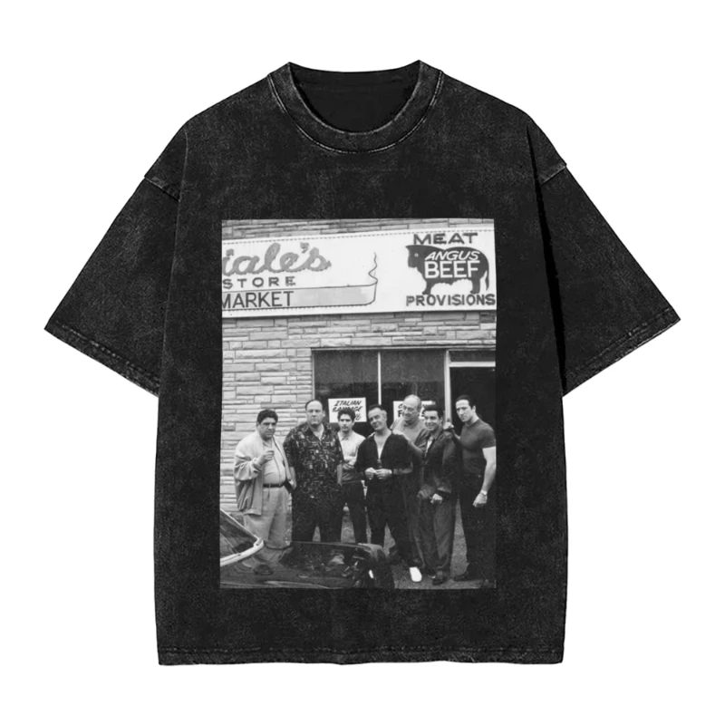 

Men Women T-Shirt The Sopranos Family Washed T Shirts Hippie Summer Tee Shirt Vintage Pattern Cotton Clothes Plus Size 3XL