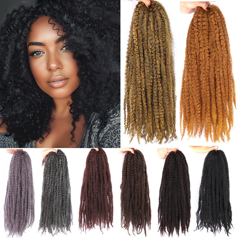 

Afro Kinky Curly Marley Braids Synthetic Crochet Braid 100g Yaki Ombre Braiding Hair Extensions Bulk Ombre Black Brown Burgundy